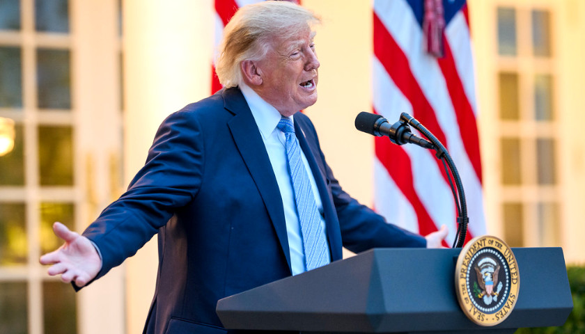 Trump hands out