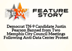 TSNN Featured:  Democrat TN-9 Candidate Justin Pearson Banned from Two Memphis City Council Meetings Following Anti-Data Center Protest
