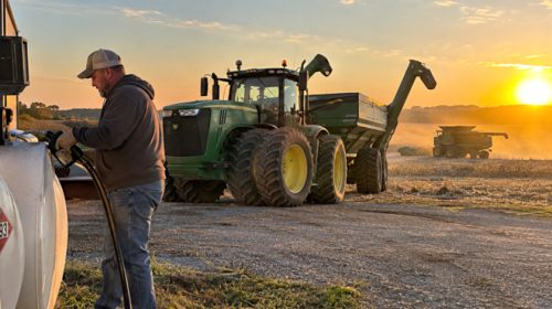 Farmer fueling up