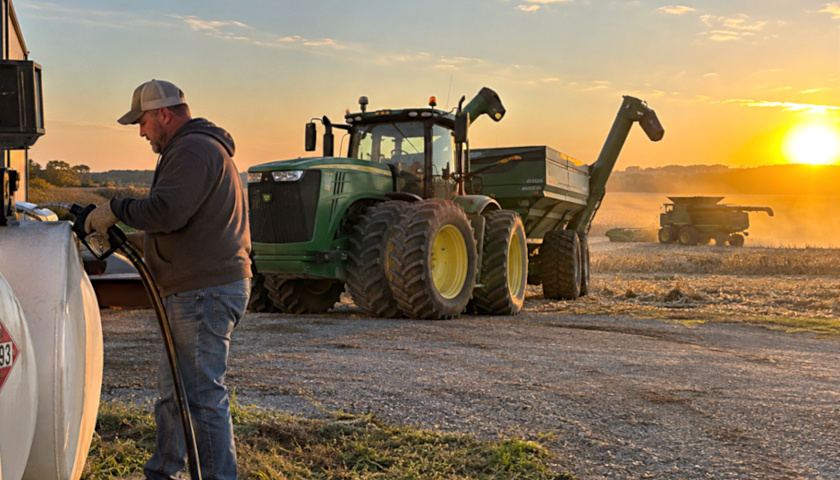 Farmer fueling up